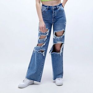 PacSun High Rise Distressed Baggy Jeans